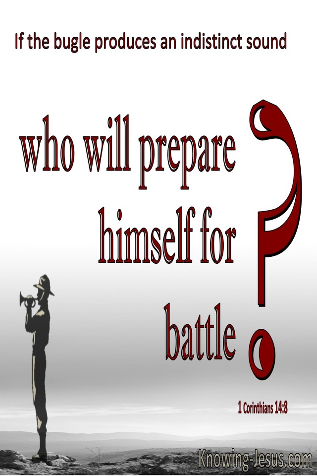 1 Corinthians 14:8 Who Will Prepare For Battle (red)